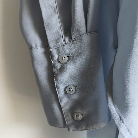 Guess Baby Blue Silk Blouse M - Picture 3 of 4